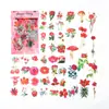 Paquete de Materiales Poesía de Azúcar: Serie Flor Talk Diario Vintage Pegatinas Florales DIY, 100 Piezas, 6 Diseños