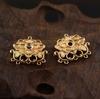 Pendientes de Flor de Peonía de Cobre Fundido Estilo Antiguo con Colgantes de Borla, Adorno para el Cabello, Accesorios Hechos a Mano, Estilo Chino, Estilo Étnico
