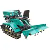 Rotocultivador de Orugas de Doble Propósito para Riego y Drenaje, Micro-Labranza Agrícola Multifuncional Tipo Oruga, Máquina de Labranza, Fertilización y Siembra para Excavación de Zanjas