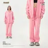 Conjunto unisex de sudadera con capucha y pantalones de chándal, forrado de forro polar, grueso, para otoño e invierno, marca de tendencia estilo americano, adecuado para adolescentes, con cremallera