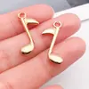 Kc Oro Retro Notas Musicales Música Guitarra Instrumento Pulsera DIY Llavero Pendientes Colgante Pulsera Joyería Accesorios