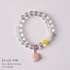 Pulsera de cristal en polvo de ágata Yanyuan flor de durazno Mori nicho joyería para amigas regalo para niña diseño creativo mayoreo