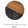 Posavasos de Madera de Acacia con Costuras de Mármol Posavasos Aislante de Calor para Café Posavasos para Cerveza Adornos de Moda Europeos y Americanos Accesorios para el Hogar
