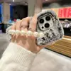 Adecuado para Apple 15PRO felpa cálida 13promax/10 pulsera de perlas 14plus/7p funda de teléfono XS/15