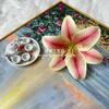 Nueva cabeza de flor de lirio 3D, flor artificial para decoración del hogar, flor DIY, accesorios de flores para zapatos, boda, cabeza de flor hecha a mano, venta al por mayor