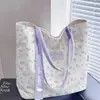 Nova Bolsa de Lona Estampada, Bolsa de Mão Floral, Lancheira Versátil, Bolsa para o Trabalho, Bolsa Tote Fofa de Desenho Animado para Estudantes