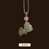 Colgante de Caballo del Zodiaco de Jade Hetian Natural Colgante de Agua Clara de Jade Hetian del Zodiaco Tridimensional con Múltiples Opciones de Cuerda para Joyería del Año del Caballo