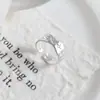 Anillo de Estrella de Cuatro Puntas Texturizado Incrustado con Diamantes de Plata de Ley S925 Nalan, Anillo Exquisito y Sencillo Estilo Ins Nicho R03851
