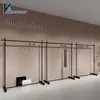 Arara de Chão Cabideiro Loja de Roupas Simples Ferro Preto Prateleira de Chão Exibidor de Roupas Loja de Roupas Femininas Exibidor