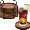 Posavasos Personalizados de Madera Maciza Transfronterizos para Sala de Estar, Dormitorio y Comedor, Juego de Bases de Madera de Acacia para Tazas de Té de Mesa, Almohadillas Aislantes de Calor