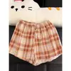 Pijama Cuadros Estilo Coreano para Mujer, Conjunto de Verano con Almohadillas en el Pecho y Tirantes, Ropa de Casa Sexy Estilo Puro Deseo, Adecuado para Usar como Ropa Exterior, Venta al por Mayor Transfronteriza