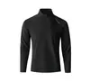 Alternativa asequible a la ropa de exterior, nueva camiseta deportiva de manga larga ligera y transpirable con cuello alto y media cremallera de secado rápido, capa base de enfriamiento para exteriores para hombre