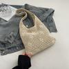 Bolso de Punto Transfronterizo para Mujer, Gran Capacidad, Nuevo 2026 Primavera/Verano, Bolso de Hombro de Punto Calado para Compras, Bolso de Playa Estilo Perezoso