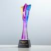 Troféu de cristal colorido espumante Iniciar um fogo de pradaria Cor assada Cinco pontas Estrela Empresa Reunião Anual Comemoração de Negócios Excelente Equipe Souvenir