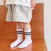 Calcetines para niños primavera, otoño e invierno dos barras a rayas negro, blanco y gris calcetines media pantorrilla calcetines de moda niño y niña estudiante bebé calcetines deportivos