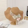 Sombrero de Paja de Ala Ancha con Lazo para Mujer, Sombrero para el Sol de Verano para Exteriores, Protección Solar, Sombrero de Playa para Vacaciones y Viajes, Sombrero Versátil para la Costa