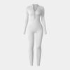 Traje deportivo de una pieza para yoga de estilo europeo y americano para otoño e invierno para mujer con cremallera, cuello alto, mangas largas, agujeros para pulgar, que levanta los glúteos y aplana el abdomen