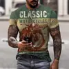 Verano 2023 nuevo venta directa de fábrica transfronteriza impresión digital 3D para hombre logo de coche camiseta de secado rápido para motocicleta de carreras
