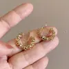 Pendientes de Clip de Lujo Ligero Estilo Hong Kong sin Agujeros para Orejas Pendientes Geométricos de Perla y Camelia para Mujer Sentido Avanzado Simples Elegantes Pendientes Versátiles
