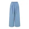 Calça Reta Casual de Cintura Elástica com Cordão, Novo Estilo Outono, Versátil, Emagrecimento, Cor Sólida, Calça Casual de Perna Larga para Mulheres