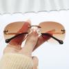 Nuevos lentes de sol de moda para niños, tipo ojo de rana sin montura, para niños y niñas, para viajes, casuales, decorativos, con protección solar, de metal.