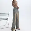 Pantalones vaqueros de pierna ancha estilo americano retro para mujer, primavera y otoño 2024, nuevos pantalones rectos holgados de cintura alta para mujeres altas