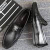 Marca da Moda Tamanho Grande Masculino Primeira Camada Couro Slip-On Slip-Ons Respirável Solado Macio Superfície Macia Sapatos de Couro Business Casual para Homens Mais Veludo