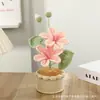 Planta de Lírio de Crochê em Lã - Presente Exquisito e Único para o Dia do Professor, Ornamento Decorativo para Mesa de Escritório