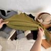 [Pronta Entrega Suéter Coreano Infantil Estilo Inverno 2025 Gola Alta Meia Cor Sólida Forrado com Lã Camada Base Estilo Menina Pulôver]