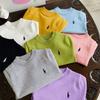 Suéter Suave para Hombre y Mujer para Niños Jersey de Punto de Manga Larga Ropa Interior para Mujer Bordado Caballo de Guerra Lana Ropa Cálida Moda