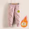 Calças de Algodão Infantil, Calças Acolchoadas de Veludo à Prova de Vento de Inverno para Meninos, Calças Casuais Espessas para Meninas, Calças Externas Quentes para Crianças Médias e Grandes