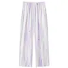 Calça de Pijama 100% Algodão para Mulheres, Calça Longa, Primavera e Outono, Todo Algodão, Caimento Solto, Tamanho Plus Size, Calça de Barra Reta, Calça para Ar Condicionado de Verão, Calça para Casa de Outono