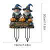 Atravessando Fronteiras Halloween Clássico Bruxa Lanterna de Abóbora Anão 2D Plano Acrílico Exterior Jardim Decoração Plug-In