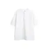 Camiseta Masculina Verão Ht1013 Gola Henry Manga Curta Estilo Americano Retrô Old Money Camiseta Básica Solta