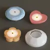 Ropa Corte Redondo Cuadrado Corazón Flor Estrella de Cinco Puntas Portavelas Taza Velas DIY Base Portavelas Molde de Silicona