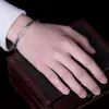 Artículos genuinos pulsera de bambú plateada en cobre ajustable de empuje y extracción estilo étnico simple pulsera femenina comercio electrónico transmisión en vivo fábrica venta al por mayor