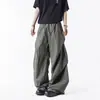 Pantalones Cargo de Paracaidista Azul Francés para Exteriores, Otoño Delgados Sueltos Plisados de Secado Rápido para Senderismo y Deportes