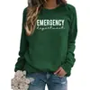 Comércio Exterior Amazon Suprimento Emergência Moletom Feminino Gola Redonda Estampado Outono e Inverno Tamanho Europeu Solto Casual Versátil