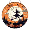 Nuevo producto transfronterizo: letrero de puerta de madera plano para Halloween, decoración de pared creativa, letrero de decoración navideña, venta al por mayor del fabricante