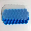 Fornecimento Exclusivo Transfronteiriço de Forma de Gelo de Silicone em Formato de Colmeia com 37 Compartimentos, Fácil de Desenformar, com Tampa, Forma de Cubos de Gelo, Colmeia, Grau Alimentício