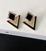 Brincos da Moda Estilo Coreano para Mulheres, Brincos Triangulares Criativos de Nicho com Strass, Joias Simples, Brincos no Mesmo Estilo de Drama Coreano por Atacado