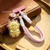 Chaveiro Ovelhinha de Ouro Puro 999 Fofo Desenho Animado Bolsa de Dinheiro Pingente Bolsa Dourada Ano do Zodíaco Motorista de Trânsito Lembrança