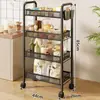Carrinho de armazenamento pequeno, mesa lateral de sofá, cesta de armazenamento de lanches, prateleira móvel com vários níveis, organizador de brinquedos para sala de estar, cesta para itens diversos