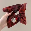 Nuevo pañuelo cuadrado estilo coreano para el pelo, cuerda trenzada para el pelo, diadema atmosférica, banda elástica, scrunchie estilo bosque para niña, accesorio para el pelo