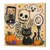 Set de Arte de Pintura de Diamantes DIY de Halloween Transfronterizo con Pegatinas de Perlas, Pintura Decorativa para Colgar en la Pared con Atmósfera Festiva
