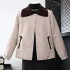 Casaco curto para mães petites, coleção outono 2026, blusa com gola, jaqueta elegante plus size para mulheres de meia-idade e idosas