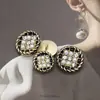Estilo Retro Chanel Botón de metal perlado cárdigan suéter para mujer abrigo de flor gruesa abrigo traje botón decorativo venta al por mayor