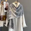 Bufanda Original de Imitación Cachemir para Mujer Otoño e Invierno, Chal Largo Grueso Calentito de Invierno para Aire Acondicionado con Borlas de Alta Gama