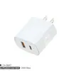 Carregador de Múltiplas Portas USB A+C Tipo-C Padrão Americano com Carregamento Rápido Duplo Qc3.0+20W Pd para Fornecimento Transfronteiriço