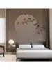 Nuevo estilo chino elegante concepto artístico luna llena flor y pájaro papel tapiz sala de estar pared de fondo tela dormitorio estilo antiguo sala de té B&B mural